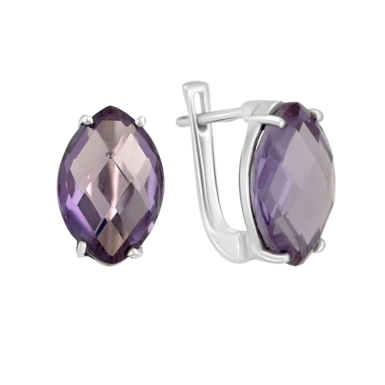 Серебряные серьги с александритом 13.945ct