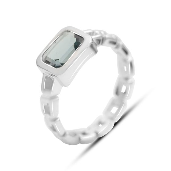 Серебряное кольцо с топазом Лондон Блю 1.442ct