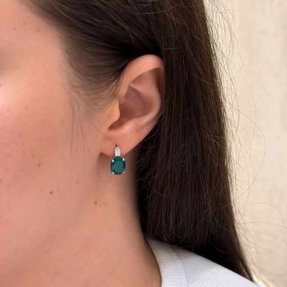 Серебряные серьги с агатом