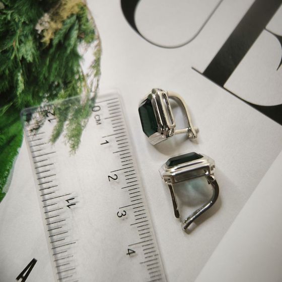 Серебряные серьги с топазом Лондон Блю 5.963ct