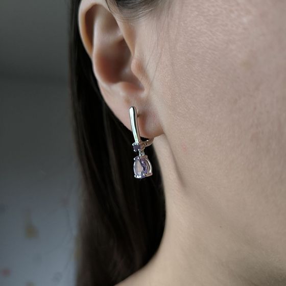 Серебряные серьги с аметистом 2.2ct