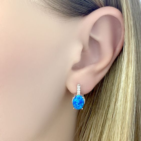Серебряные серьги с опалом 1.846ct