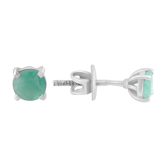 Серебряные серьги с изумрудом 0.935ct