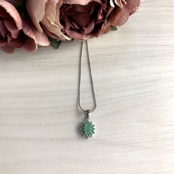 Серебряная подвеска с изумрудом 1.238ct
