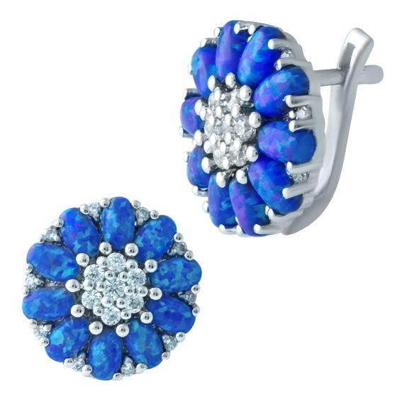 Серебряные серьги с опалом 3.05ct