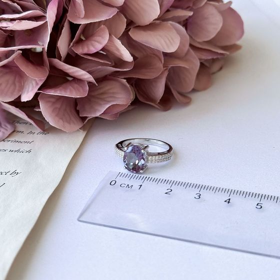 Серебряное кольцо с александритом 3.619ct