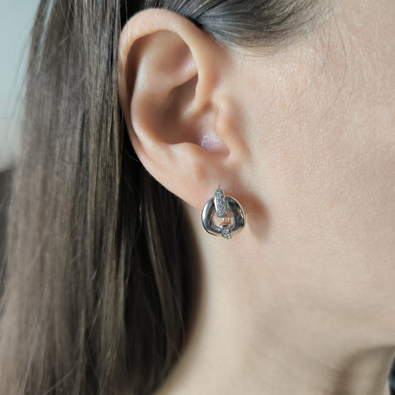 Серебряные серьги с фианитами