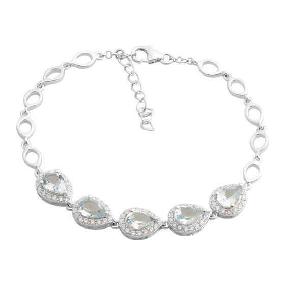 Серебряный браслет с топазом 5.61ct