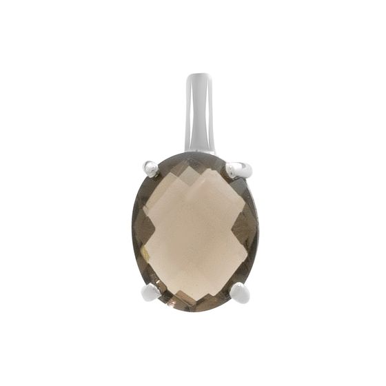 Серебряная подвеска с раухтопазом (дымчатым кварцем)