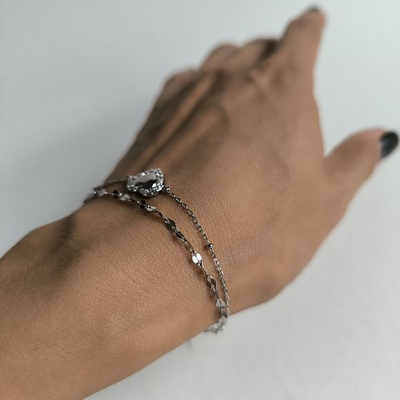 Серебряный браслет с фианитами