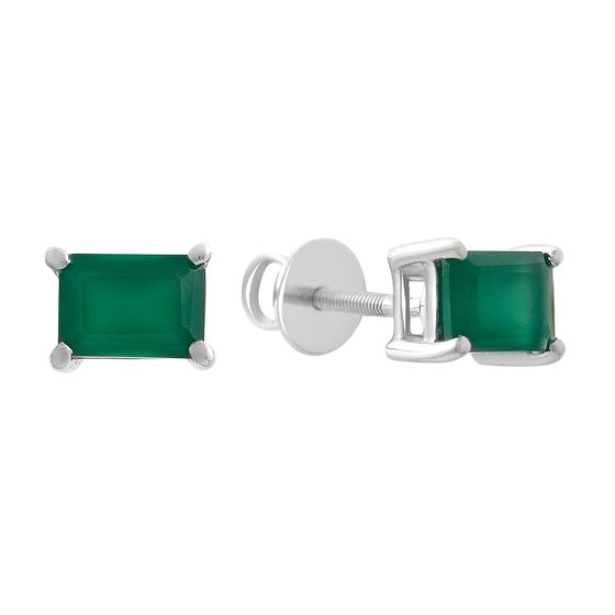 Серебряные серьги с агатом 1.85ct