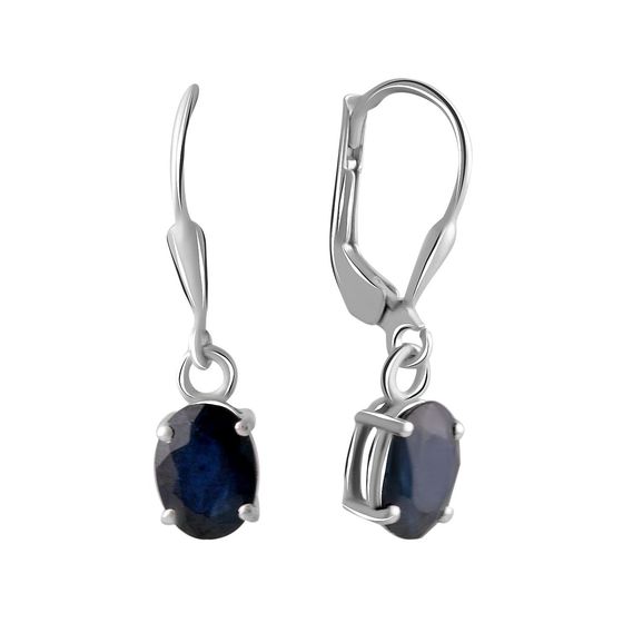 Серебряные серьги с сапфиром 3.335ct