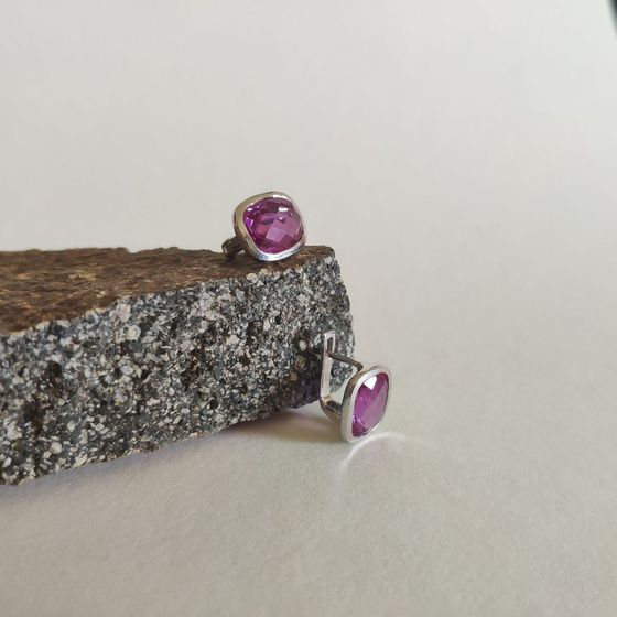 Серебряные серьги с александритом 7.567ct