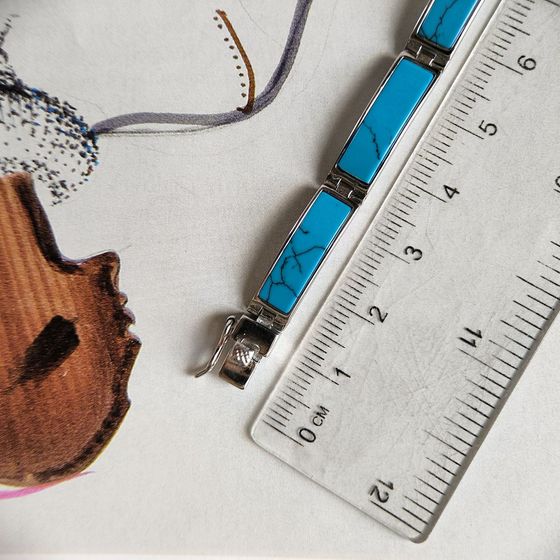 Серебряный браслет с бирюзой