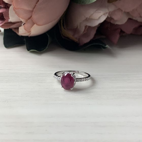 Серебряное кольцо с рубином 2.92ct