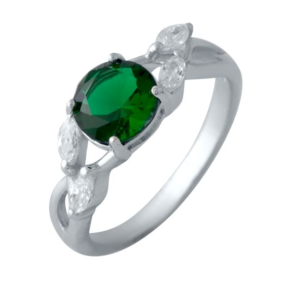 Серебряное кольцо с изумрудом nano 1.66ct