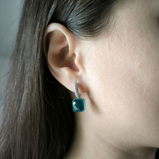 Серебряные серьги с фианитами