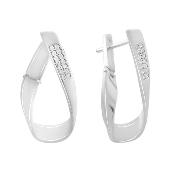 Серебряные серьги с фианитами