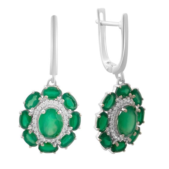 Серебряные серьги с агатом 5.882ct