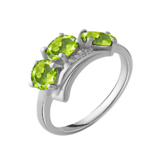 Серебряное кольцо с хризолітом