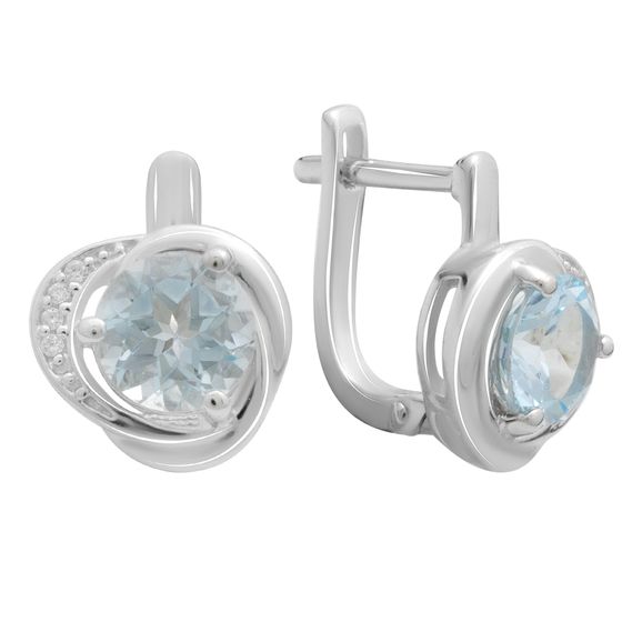 Серебряные серьги с топазом 3.147ct