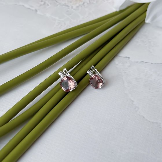 Серебряные серьги с султанитом 5.751ct