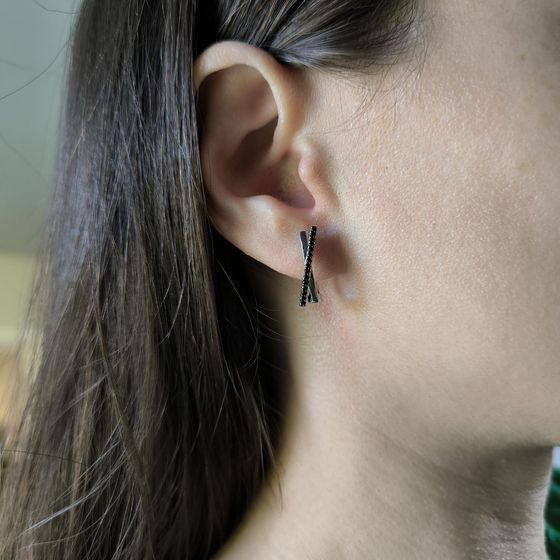 Серебряные серьги с фианитами