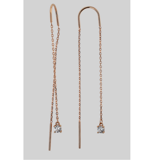 Золотые серьги с фианитами 0.6ct
