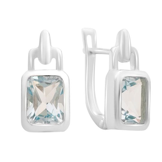 Серебряные серьги с топазом 3.933ct