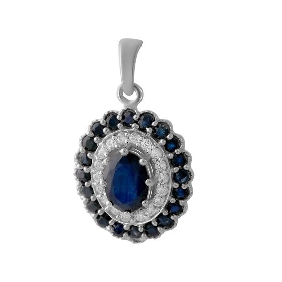 Серебряная подвеска с сапфиром 2.8ct