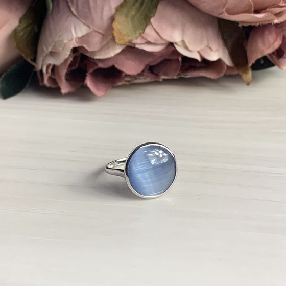 Серебряное кольцо с кошачьим глазом 8.817ct