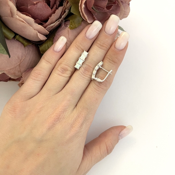 Серебряные серьги с опалом 1.216ct