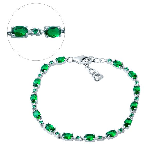 Серебряный браслет с изумрудом nano 5.33ct