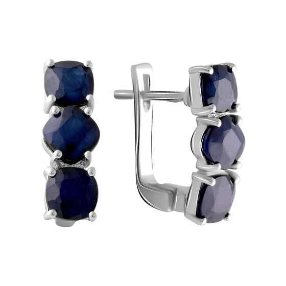 Серебряные серьги с сапфиром 3.933ct