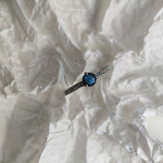 Серебряное кольцо с сапфиром nano 0.526ct