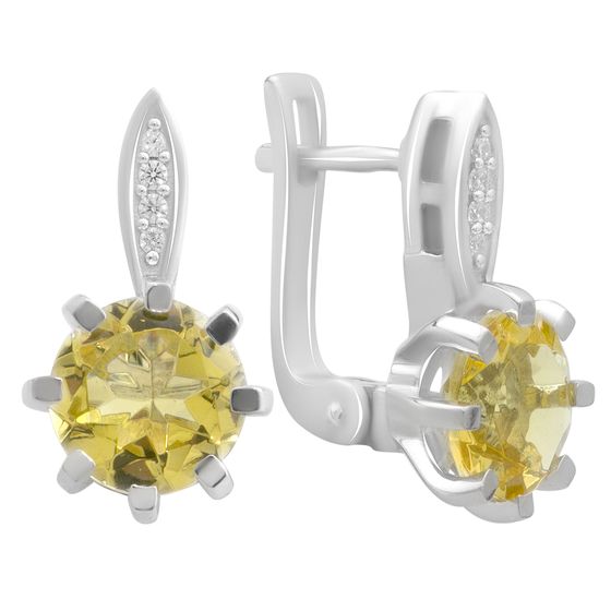Серебряные серьги с цитрином nano 3.142ct