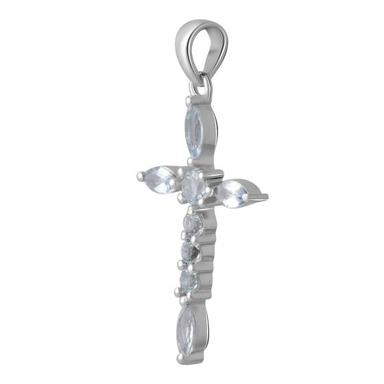 Серебряный крестик с топазом 1.98ct