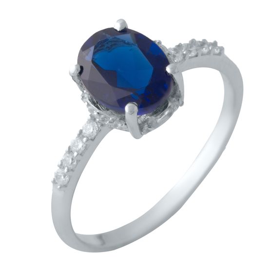 Серебряное кольцо с сапфиром nano 1.826ct