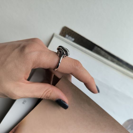 Серебряное кольцо с раухтопазом (дымчатым кварцем) 4.472ct, фианитами