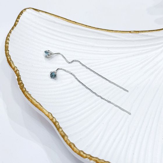 Серебряные серьги с топазом Лондон Блю 0.38ct
