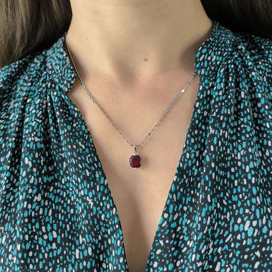 Серебряная подвеска с гранатом nano 1.975ct