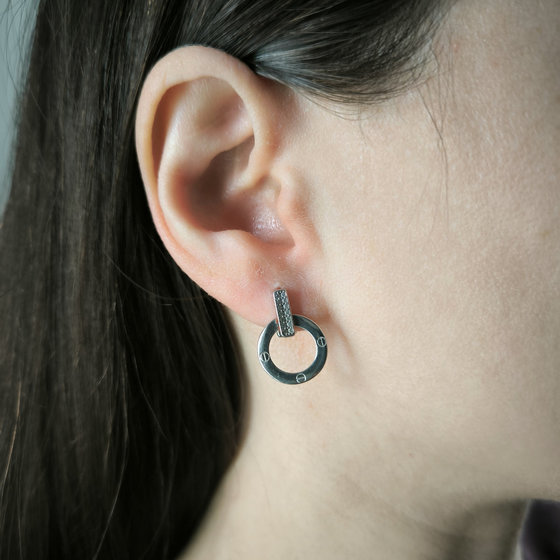 Серебряные серьги с фианитами