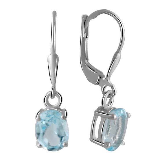 Серебряные серьги с топазом 3.133ct