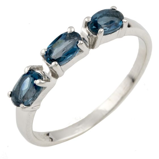 Серебряное кольцо с топазом Лондон Блю 0.78ct