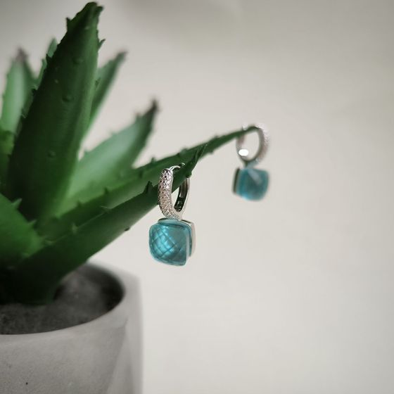 Серебряные серьги с фианитами