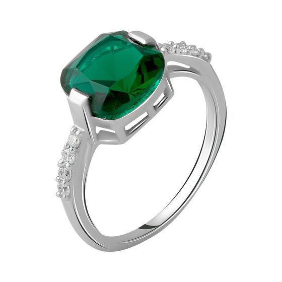 Серебряное кольцо с изумрудом nano 3.04ct