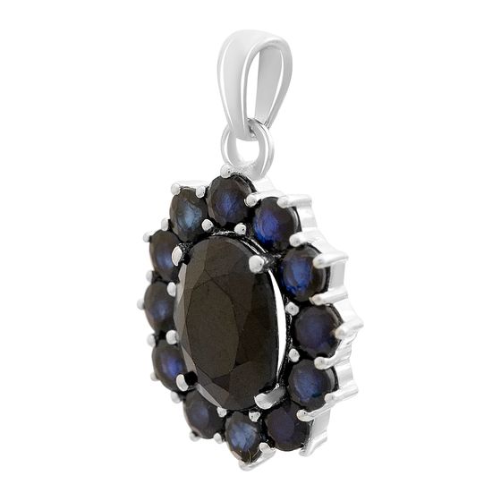 Серебряная подвеска с сапфиром 5.375ct