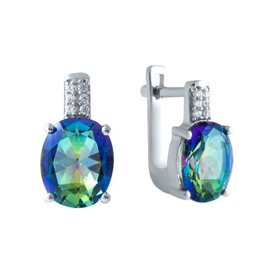 Серебряные серьги с мистик топазом