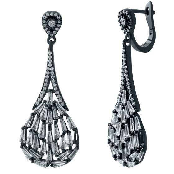 Серебряные серьги с фианитами
