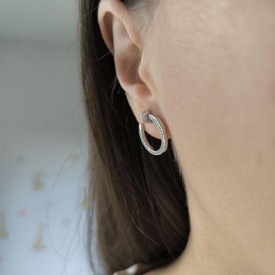 Серебряные серьги с фианитами
